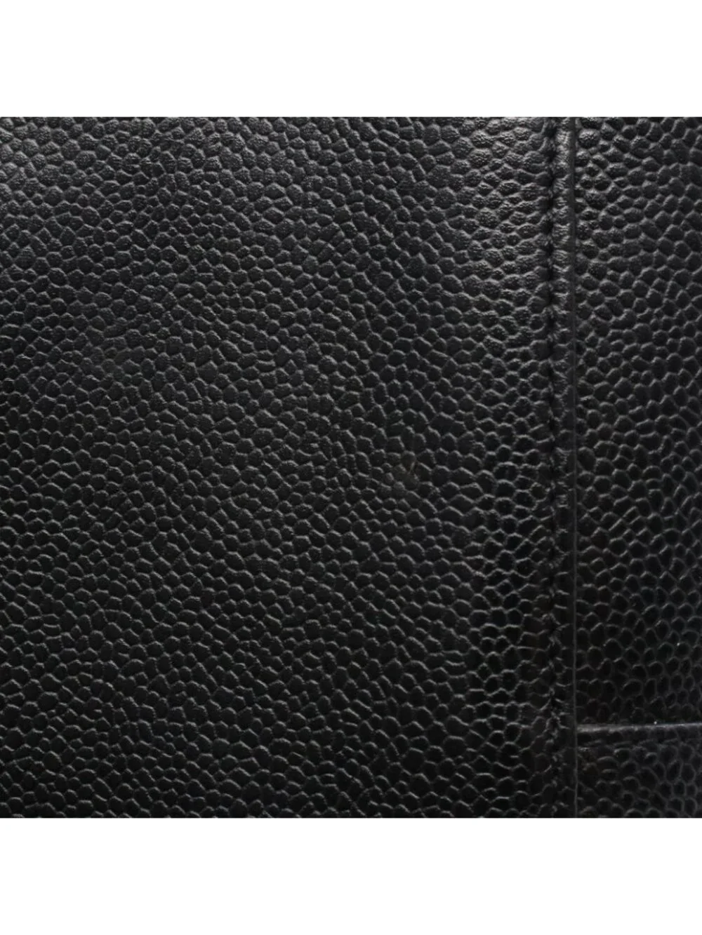 Chanel Handbag CC Logo Black Caviar Leather Quilted Vertical Vanity Bag